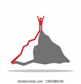 High mountain with a man on top