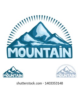 High mountain sign on a white background.