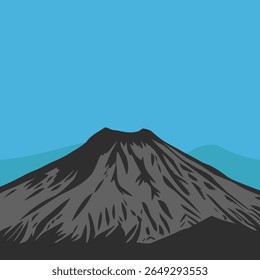 High mountains background seen from a distance, vector shape