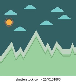 Montañas altas con nubes y sol profesionalmente hermosas