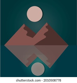 Hohe Berge in der Nacht. Dämmerung.