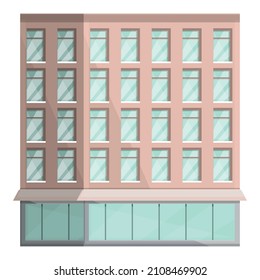 High multistory icon cartoon vector. Building elevation. Office apartment