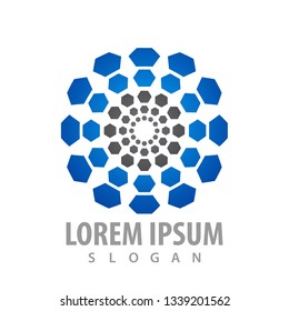 High nano technology molecule concept design. Symbol graphic template element 
