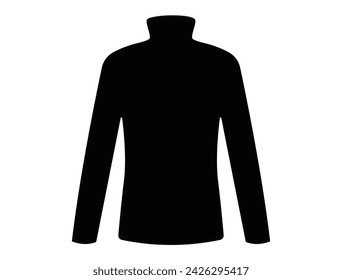 High neck silhouette vector art white background