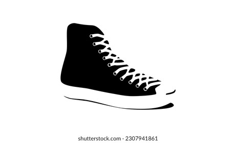 high neck sneakers, high quality vector