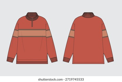 High neck sweat design flat sketch
