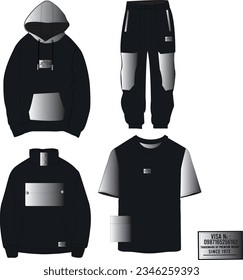 high neck sweatshirt , hoodie ,t shirt, jogger template
foil detail sets
fashion men street wear