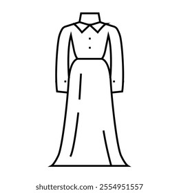 high neck wedding dress line icon vector. high neck wedding dress sign. isolated contour symbol black illustration