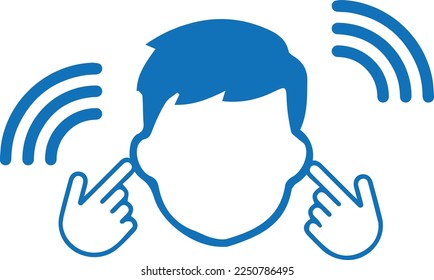 Symbol mit hohem Rauschpegel, Symbol mit hoher Lautstärke, blauer Vektorgrafik