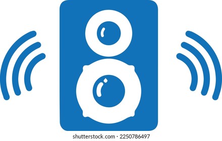 High noise level icon, high volume icon blue vector