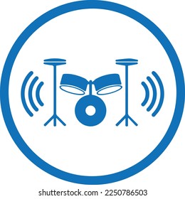 High noise level icon, high volume icon blue vector