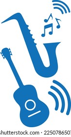 Icono de alto nivel de ruido, icono de alto volumen vector azul