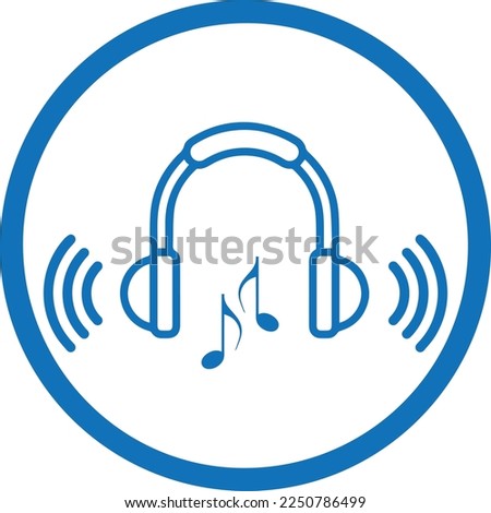 High noise level icon, high volume icon blue vector