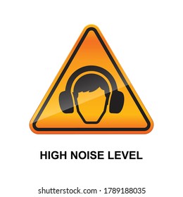 High noise level sign isolated on white background vector illustration.