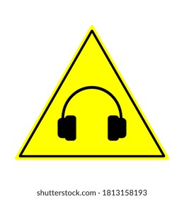 High noise levels sign vector design isolated on white background