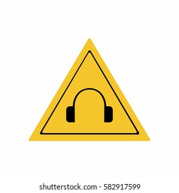High noise levels sign vector design isolated on white background