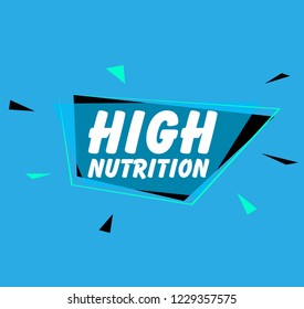 high nutrition, beautiful greeting card background or banner with blue label party theme. design illustration