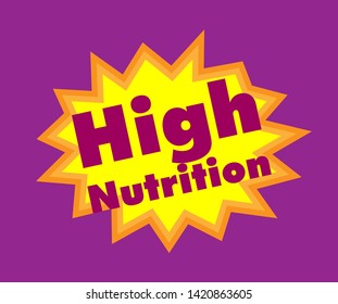 high nutrition, Beautiful greeting card poster with pop art style calligraphy text