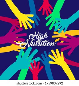 high nutrition, beautiful template banner with youth theme. vector design illustration, graphics elements for t-shirts, the sign, badge or greeting card and background photo booth