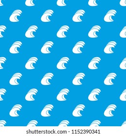 High ocean waves pattern vector seamless blue repeat for any use