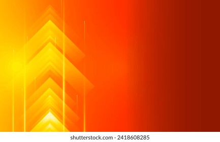 High Orange Speed concept Arrow up Light out technology background Hitech communication concept innovation background, vector design