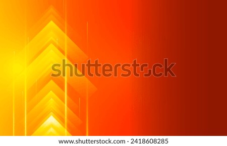 High Orange Speed concept Arrow up Light out technology background Hitech communication concept innovation background, vector design