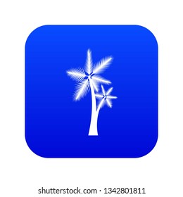 High palm tree icon digital blue for any design isolated on white vector illustration