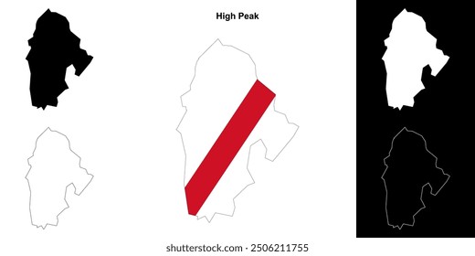 High Peak blank outline map set