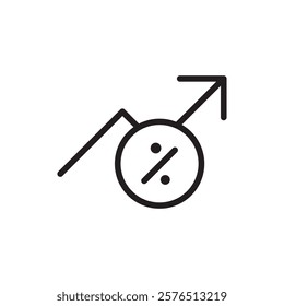 high percentage icon Outline vector for web ui