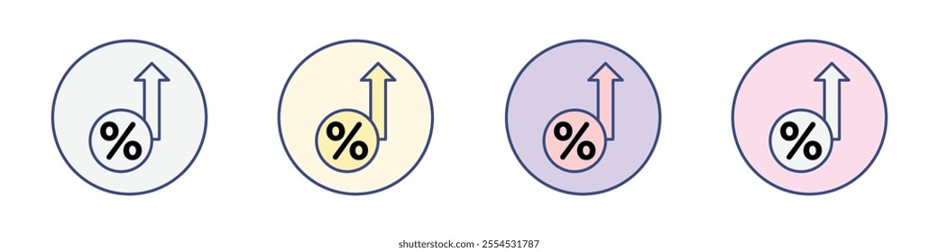 high percentage icon Thin line flat illustration