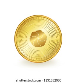 High Performance Blockchain Cryptocurrency Gold Coin Isolated