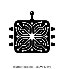 High Performance Chip Silhouette Vector Icon