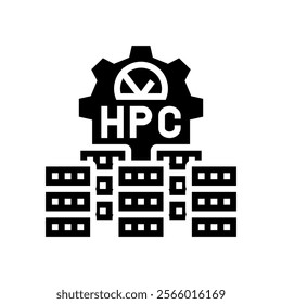 high performance computing glyph icon vector. high performance computing sign. isolated symbol illustration