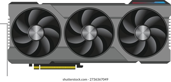 High performance GPU hardware featuring a modern graphics card design with efficient airflow cooling and robust construction, ideal for desktop computers, gaming systems, and professional workstations.