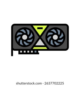high performance graphics card gaming pc color icon vector. high performance graphics card gaming pc sign. isolated symbol illustration