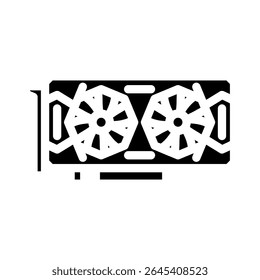 high performance graphics card gaming pc glyph icon vector. high performance graphics card gaming pc sign. isolated symbol illustration