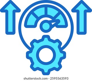 High Performance Icon Blue Color Vector Illustration