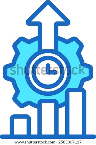 High Performance Icon Blue Color Vector Illustration