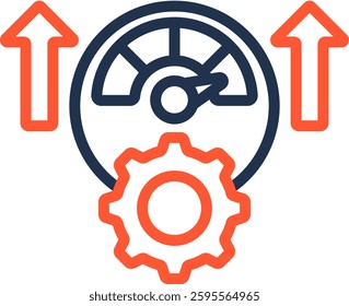 High Performance Icon Color Line Vector Illustration