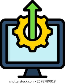 High Performance Icon Lineal Color Vector Illustration