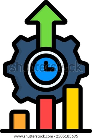High Performance Icon Lineal Color Vector Illustration