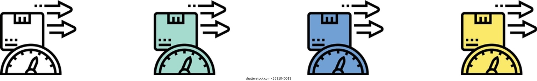 high performance icon. Outline, Green, Blue and Yellow Style Design Isolated On White Background
