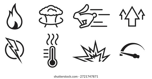 Iconos de alto rendimiento Ilustración vectorial