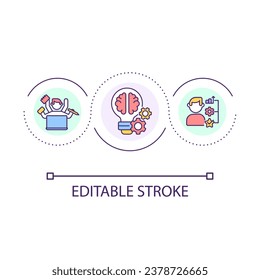 High performance loop concept icon. Multitasking skills. Self management. Improve productivity abstract idea thin line illustration. Isolated outline drawing. Editable stroke. Arial font used