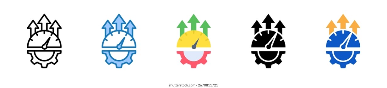 Ícones de vários estilos de alto desempenho definem a ilustração de vetor de design.