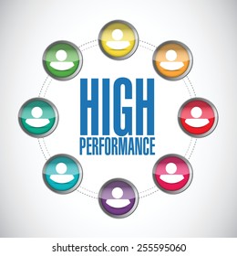 high performance people diagram illustration design over a white background