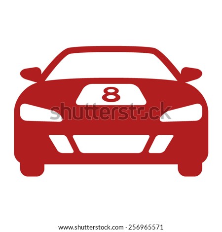 High performance race car or vehicle flat icon for apps and websites