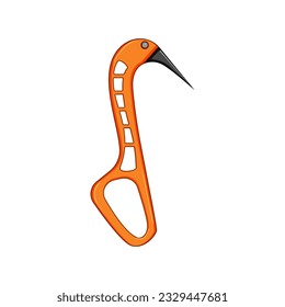 high piolet ice tool cartoon. sport ax, active danger, dangerous drawing high piolet ice tool sign. isolated symbol vector illustration