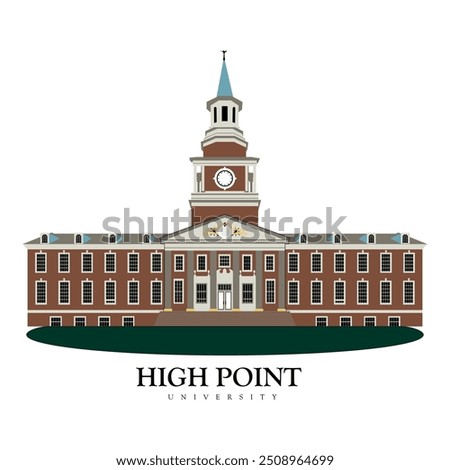 High Point University academic block illustration vector file for print on cloths. high school and college of high point university. american aesthetic teenager university and workspace