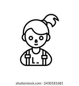 High Ponytail icon in vector. Logotype
